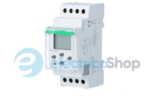 Таймер программируемый F&F PCZ-522.3 DIN 24-264V AC/DC 2ПК 16А недельный, двухканальный, NFC