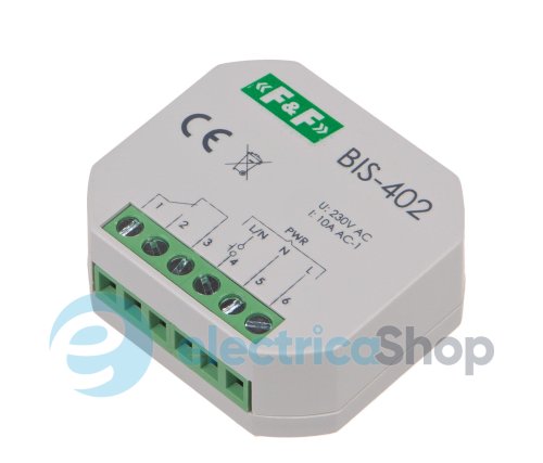 Імпульсне реле BIS-402, 1xNO 10А/230V F&F