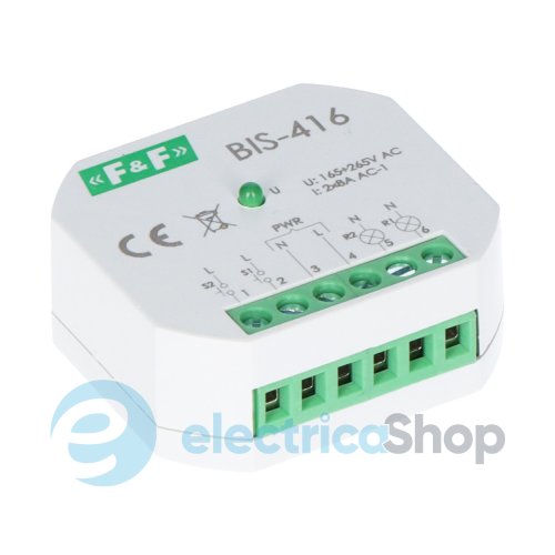 Імпульсне реле BIS-416, 1NO+1NO 8А/230V два незалежні канали F&F