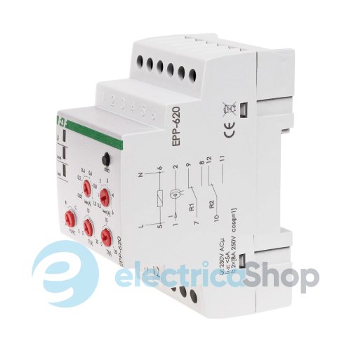 Реле струму EPP-620 F&F 2NO/NC (2х8A), 24-240VAC/DC (рег. 0,02…5А,) 4 функц.