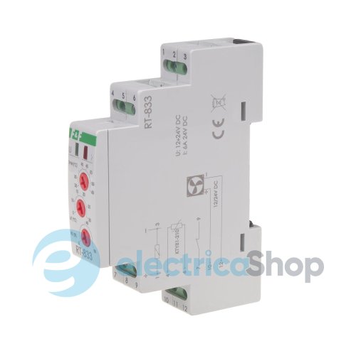 Регулятор температуры RT-833 F&F DIN 1ПК 6А(DC) 12÷24V DC для управления скоростью вращения вентилятора