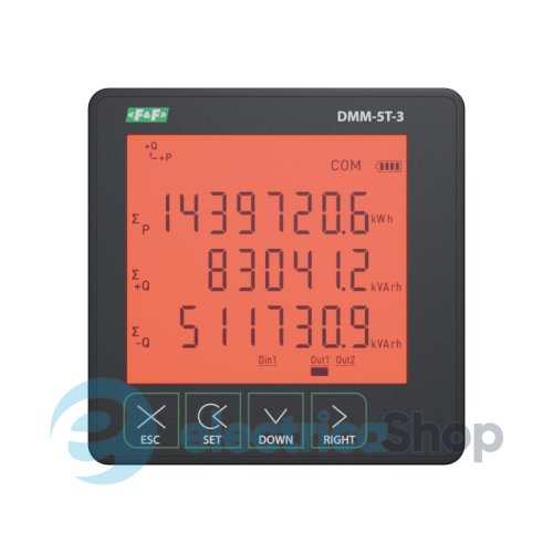 Анализатор параметров сети F&F DMM-5T-3, щитовой, Modbus-RTU