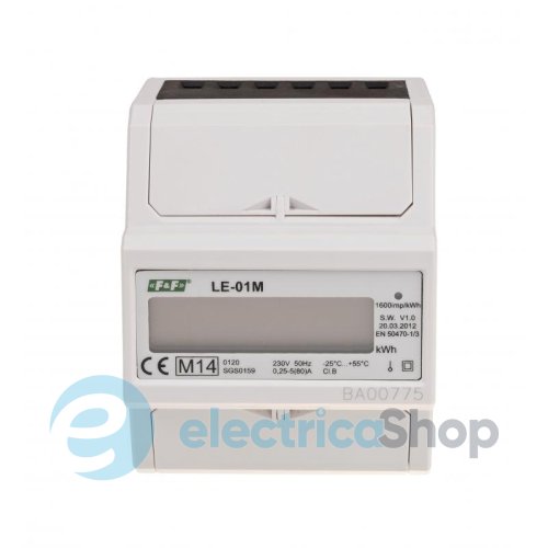 Счетчик электроэнергии LE-01M F&F, 1ф. 230V 5(80)А, 1 тариф, активн., DIN, MODBUS RTU, RS485