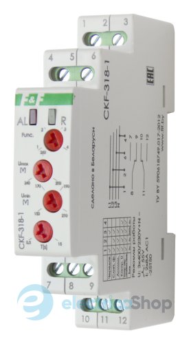 Реле пропадания, чередование фаз и напряжения CKF-318-1 F&F DIN 2ПКх8А 3×400V+N 230V/AC