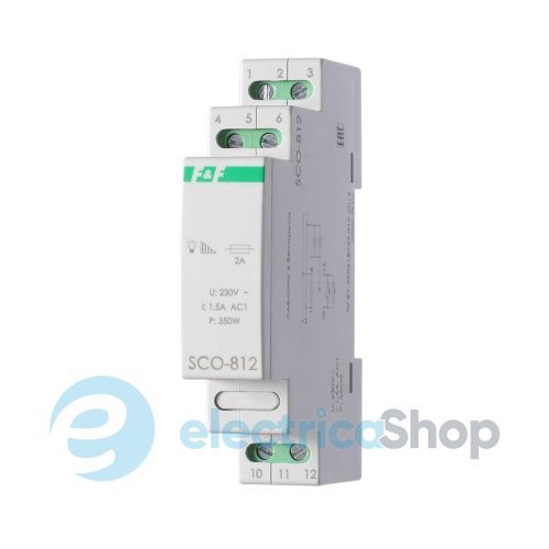 Регулятор яркости SCO-812 F&F DIN 350Вт 230V/AC с запоминанием уровня