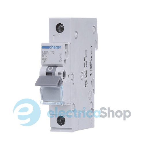Автоматический выключатель 1-п, 16A , B, 6kA, Hager MBN116