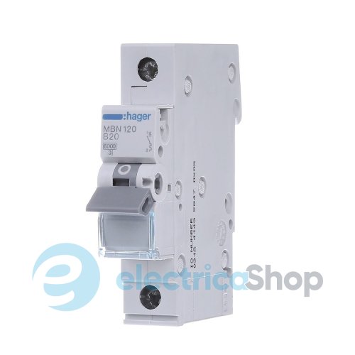 Автоматичний вимикач 1-п, 20A , B, 6kA, Hager MBN120