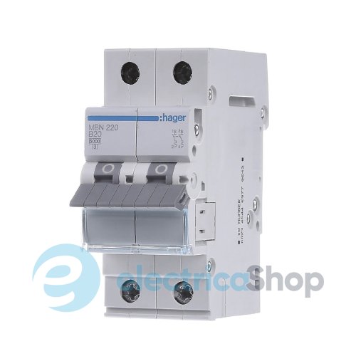 Автоматический выключатель 2-п, 20A , B, 6kA, Hager MBN220