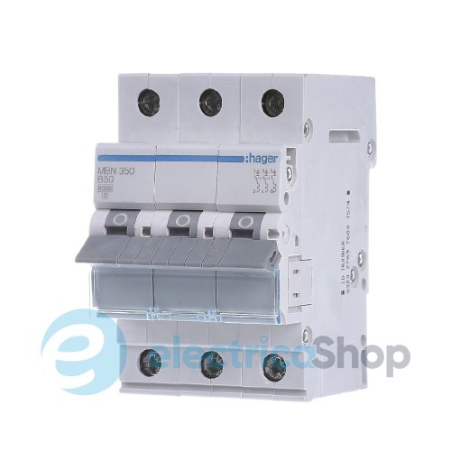 Автоматичний вимикач 3-п, 50A , B, 6kA, Hager MBN350