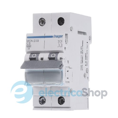 Автоматичний вимикач 2-п, 3A, C, 6kA, Hager MCN203