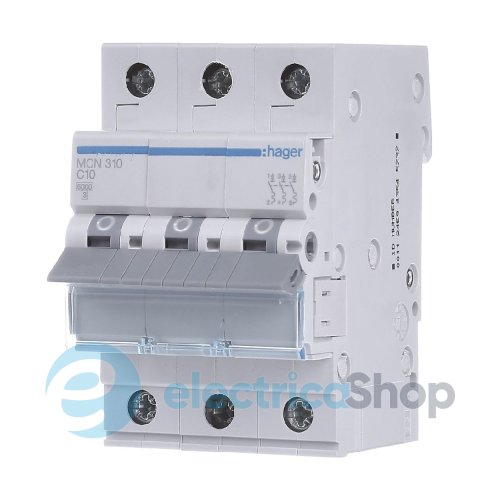 Автоматический выключатель 3-п, 10A, C, 6kA, Hager MCN310