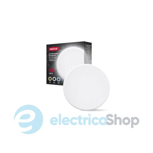 Світильник світлодіодний MAXUS MWL 15W 3CCT IP65 WH Circle (1-MWL-15W-WHC)