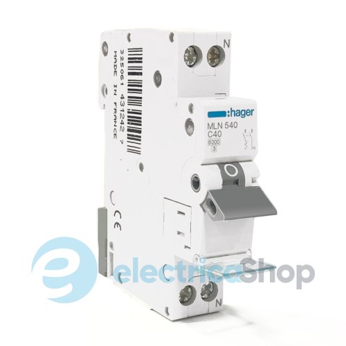 Автоматичний вимикач 1P+N, 13A, C, 6kA, 1 мод, Hager MLN513