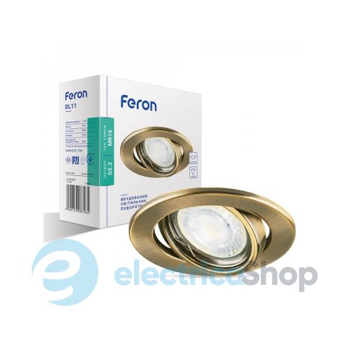 Встроенный светильник Feron DL11 античное золото 15208