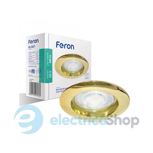Вбудований світильник Feron DL307 золото 15010