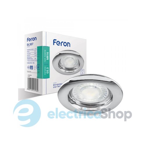 Встроенный светильник Feron DL307 хром 15012