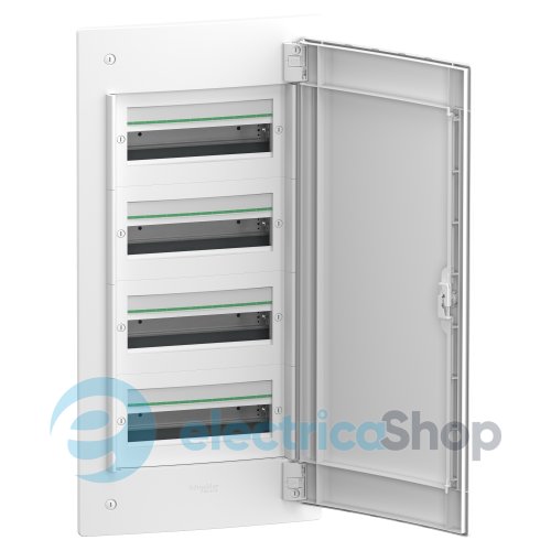 Распределительный щит врезной, 4 ряда по 13 модулей, белые двери, PrismaSeT XS, SE LVSXN413