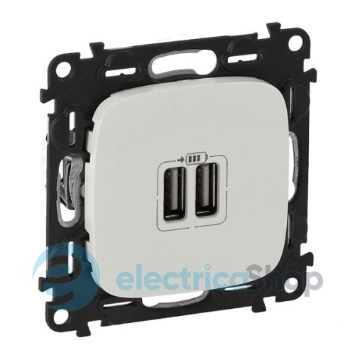Розетка 2-а USB для зарядки Valena ALLURE 754999 перлина