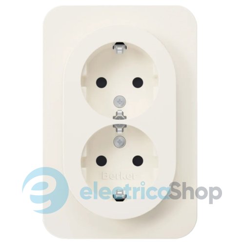 Розетка 2X с з/к 16А/250В защита контактов, цельная, R.1 Berker 47592089 полярная белизна