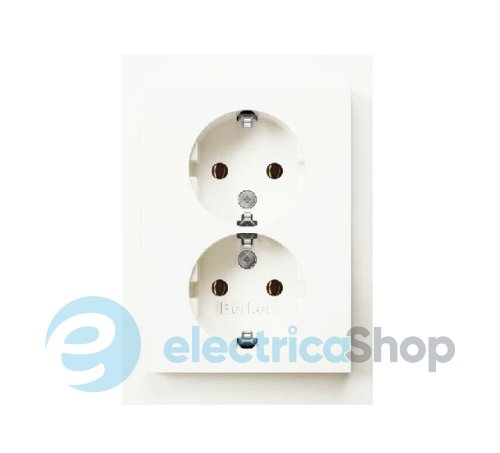 Розетка 2X с з/к 16А/250В K.1/R.3 защита контактов, цельная K.1 Berker 47597009 полярная белизна
