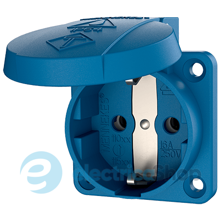 Розетка панельна SCHUKO 16A 2п+З 230В, IP54 синя (клеми plug-in), MENNEKES 11011