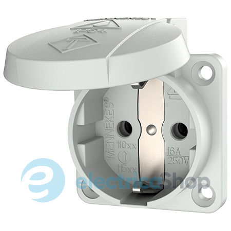 Розетка панельна SCHUKO 16A 2п+З 230В, IP54 біла (клеми plug-in), MENNEKES 11010