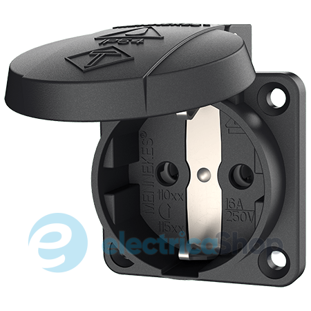 Розетка панельна SCHUKO 16A 2п+З 230В, IP54 чорна (клеми plug-in), MENNEKES 11012