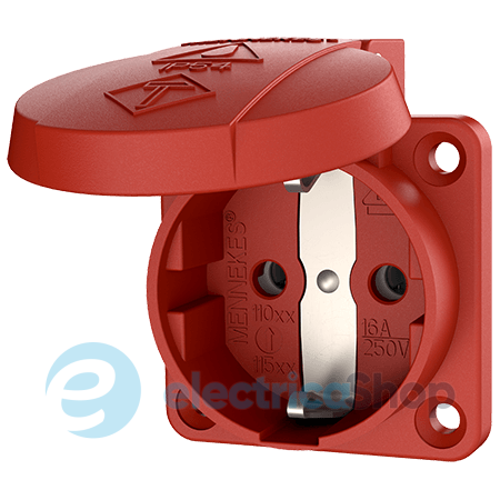 Розетка панельная SCHUKO 16A 2п+З 230В, IP54 красная (клеммы plug-in), MENNEKES 11013