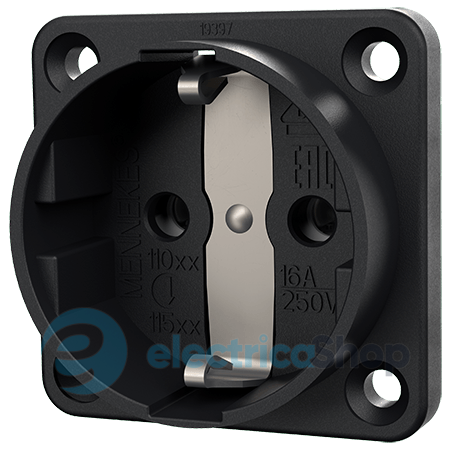 Розетка панельна SCHUKO 16A 2п+З 230В, чорна (гвинтові клеми, без кришки), MENNEKES 11532