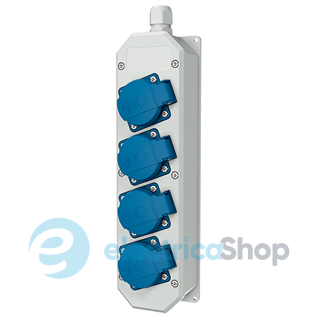 Колодка 330x70 мм з роз'ємами 4xSchuko IP44, MENNEKES 88678