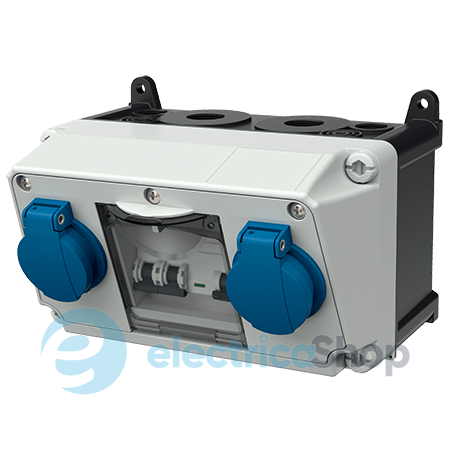 Модуль AMAXX 130x225 мм с разъемами 2xSchuko 1xRCD 25А 2п 0,03А 2xMCB16А1п/C IP44, MENNEKES 910001