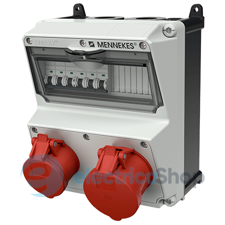 Модуль AMAXX 260x225 мм з роз'ємами 1xCEE16А5п 1xCEE32А5п 1xMCB32А3п/C 1xMCB16А3п/C IP44, MENNEKES 920021