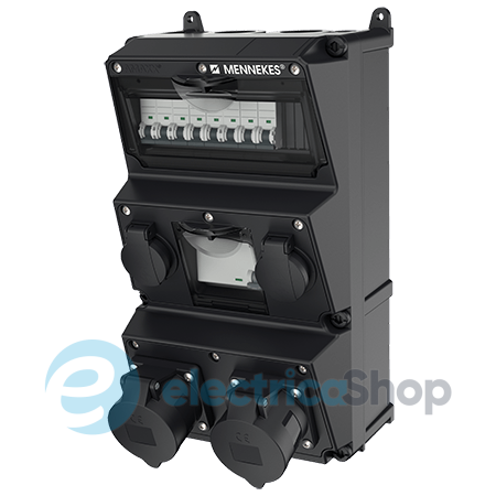 Модуль AMAXX 390x225 мм с разъемами 1xCEE16А5п 1xCEE32А5п 2xSchuko 1xRCD 40А 4п 0,03А 1xMCB32А3п/C 1xMCB16А3п/C 2xMCB16А1п черный