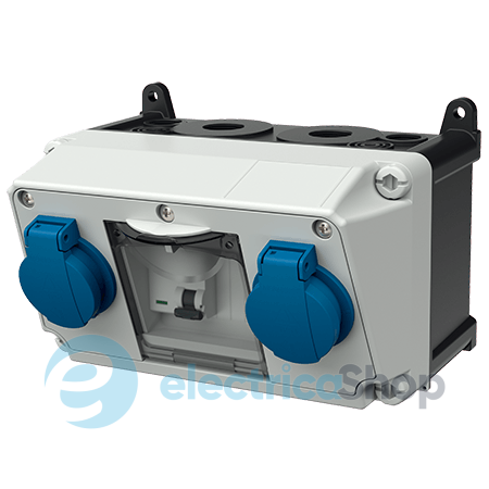 Модуль AMAXX 130x225 мм с разъемами 2xSchuko 1xRCD 25А 2п 0,03А IP44, MENNEKES 910002