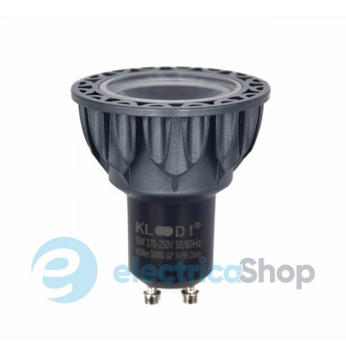 Лампа LED GU10 5WCOB 3000К 450Lm DIM KLOODI KDGU10-QL 5WCOB 3K 60D BK DIM