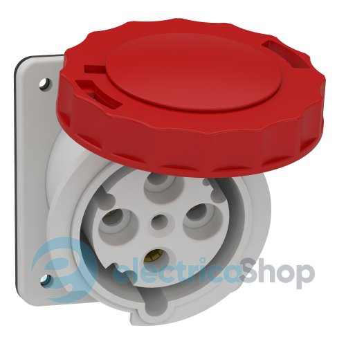 Розетка панельная угловая 63А 3P+E, 6ч, 415V/AC IP67, SE Kaedra Box 81282