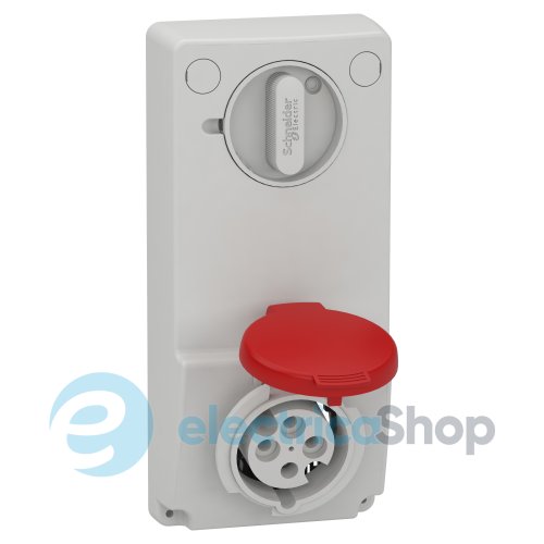 Розетка с выключателем и блокировкой 16А 3Р+Е, 6ч, 415V/AC IP44, SE Kaedra Box 82035