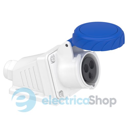 Розетка настінна 16А 2P+E, 6г, 250V/AC IP67, з'єднання гвинтами, SE Kaedra Box PKF16W723