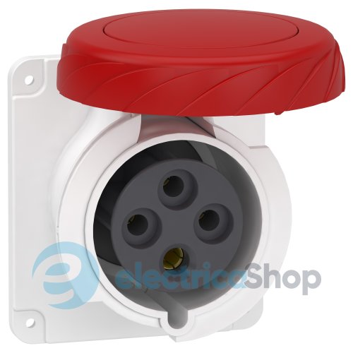 Розетка панельная прямая 32A 3P+E, 6ч, 380-415V/AC, IP67, соединение винтами, SE PratiKa PKF32G734