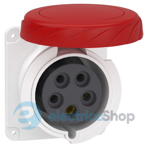 Розетка панельна пряма 32A 3P+N+E, 6г 380-415V/AC, IP67, з'єднання гвинтами, SE PratiKa PKF32G735