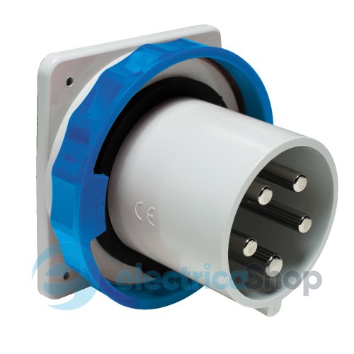 Вилка панельная 63А 2P+E, 6ч, 250V/AC IP67, соединение винтами, SE Kaedra Box 81878