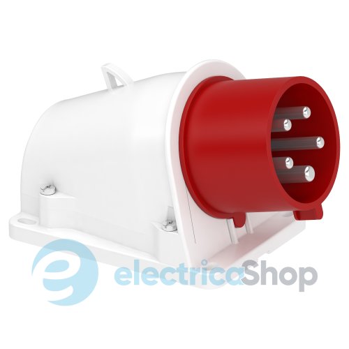 Вилка настенная угловая 32A 3P+N+E, 6ч, 380-415V/AC IP44, винтовое соединение, SE PratiKa PKE32W435