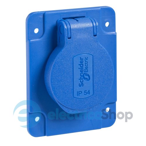 Розетка SСHUKO синяя 65Х85 250V/AC/16А IP54, SE Kaedra Box PKS62B