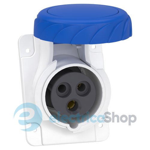Розетка панельная угловая 16А 2P+E, 6ч, 250V/AC IP67, SE Canalis KS (KSA, KSC) PKY16F723