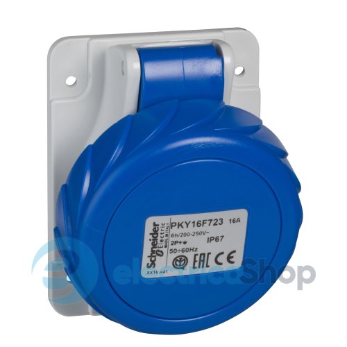 Розетка панельная угловая быстрое подключение 16A 3P+N+E, 6ч, 200-250V/AC IP67, быстрое подключение, SE Canalis KS (KSA, KSC) PKY16F725