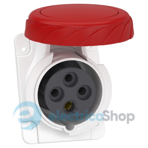 Розетка панельна кутова 16А 3P+E, 6г, 380V/AC IP67, SE Kaedra Box PKY16F734
