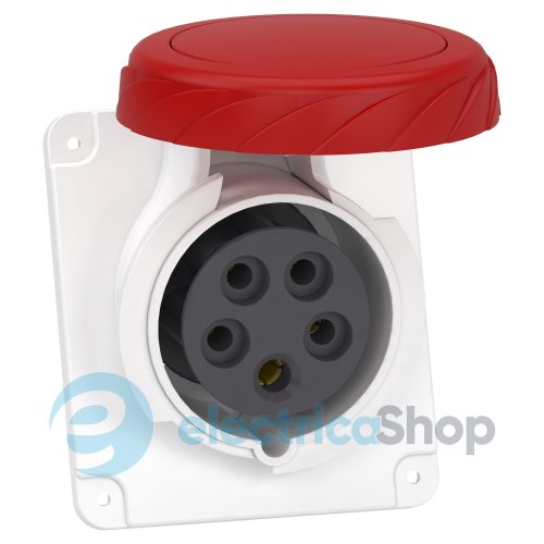 Розетка панельная угловая 16А 3P+N+E, 6ч, 380V/AC IP67, SE Canalis KS (KSA, KSC) PKY16F735