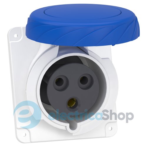 Розетка панельная угловая 32А 2P+E, 6ч, 220V/AC IP67, SE Canalis KS (KSA, KSC) PKY32F723