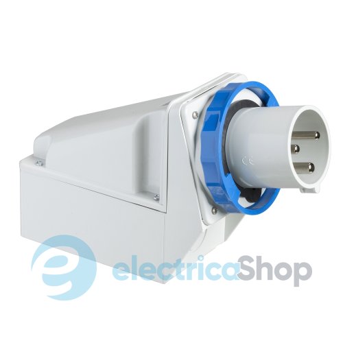 Розетка кутова настінна 63A 2P+E, 6г, 200-250V/AC, IP67, SE Kaedra Box 81578