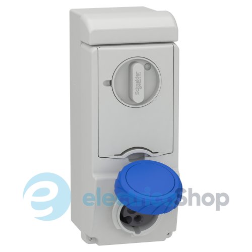 Розетка UNIKA с блокировкой 16A 2P+E, 6ч, 250V/AC IP65, SE Kaedra Box 83181